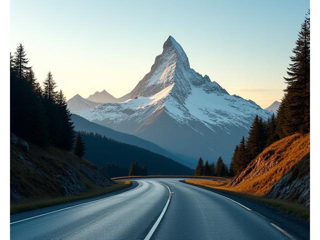 Scenic Swiss Alpine Road with Matterhorn View